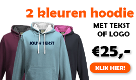 2 kleuren hoodie bedrukken